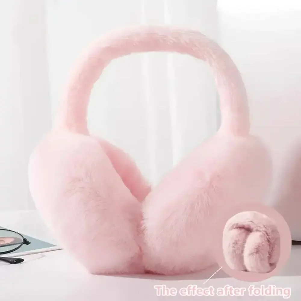 Winter Fluffy Comfortable Adjustable Earmuffs - Pink